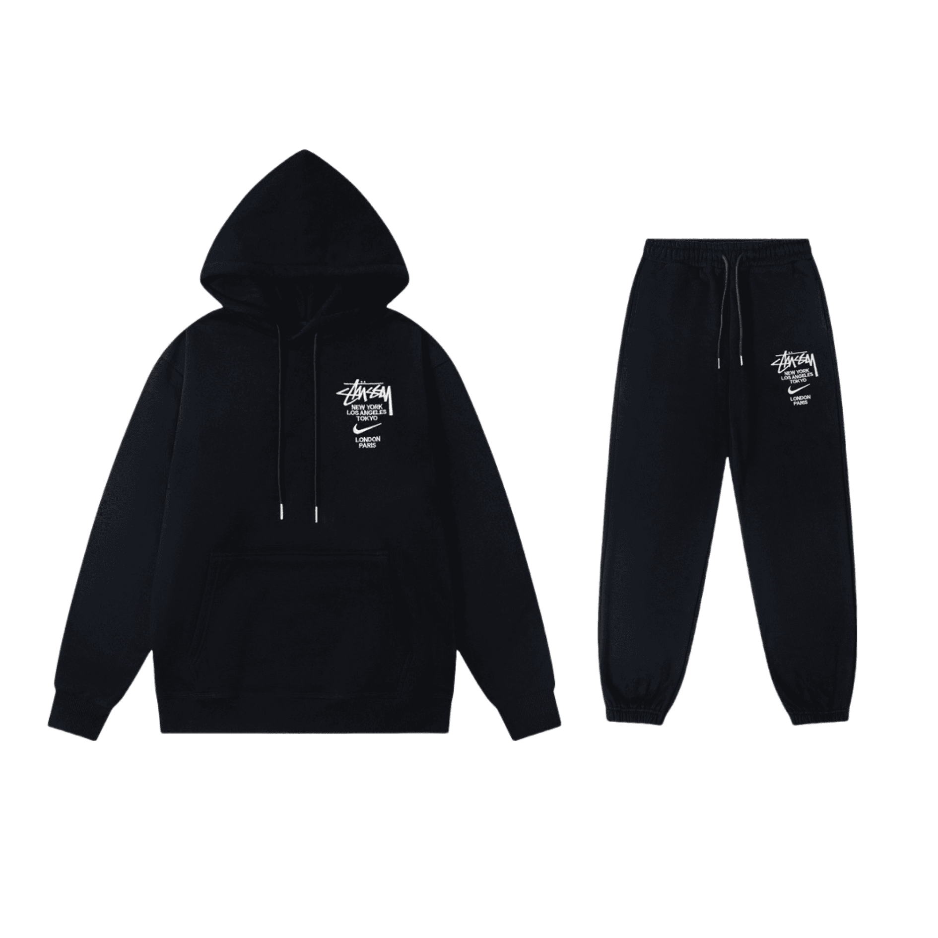 Stüssy × Nike Hoodie and Joggers Set World Cities