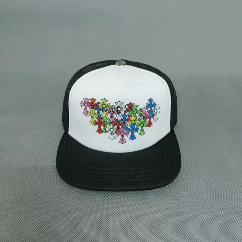 Chrome Hearts Snapback Cap Triple Cross — 罗欣彩色十字白色