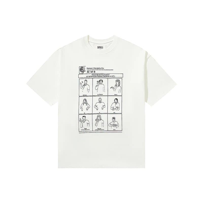 Maison Margiela Numbered Logo Tee Numeric Print — 46白 T恤M6