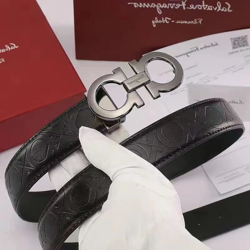 Ferragamo Gancini Belt Embossed Logo