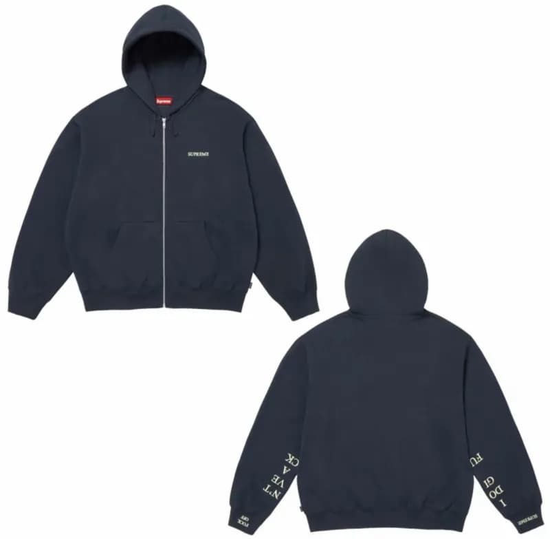 Supreme Hooded Sweatshirt Nike Logo Back — E602#宝蓝色