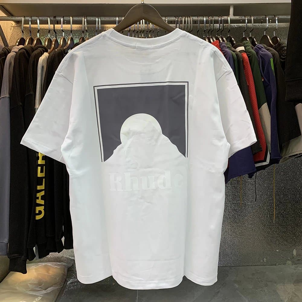Rhude Graphic Tee Mountain Logo — 5062 白色