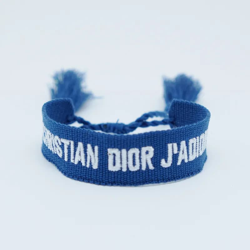 Dior J'Adior Woven Bracelet Pink with Black Logo — 62#