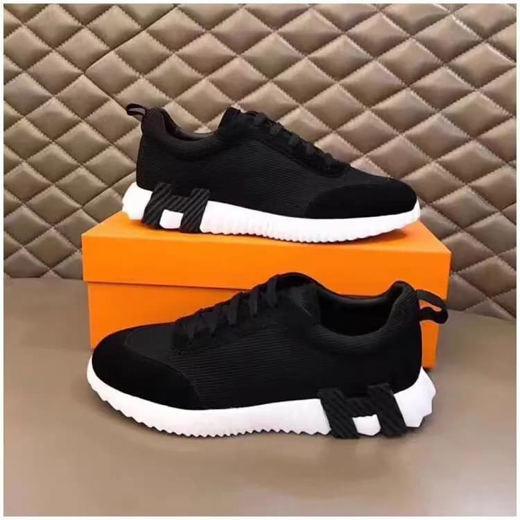 Hermès H-Logo Sneaker White Mesh with Black H — 22布面