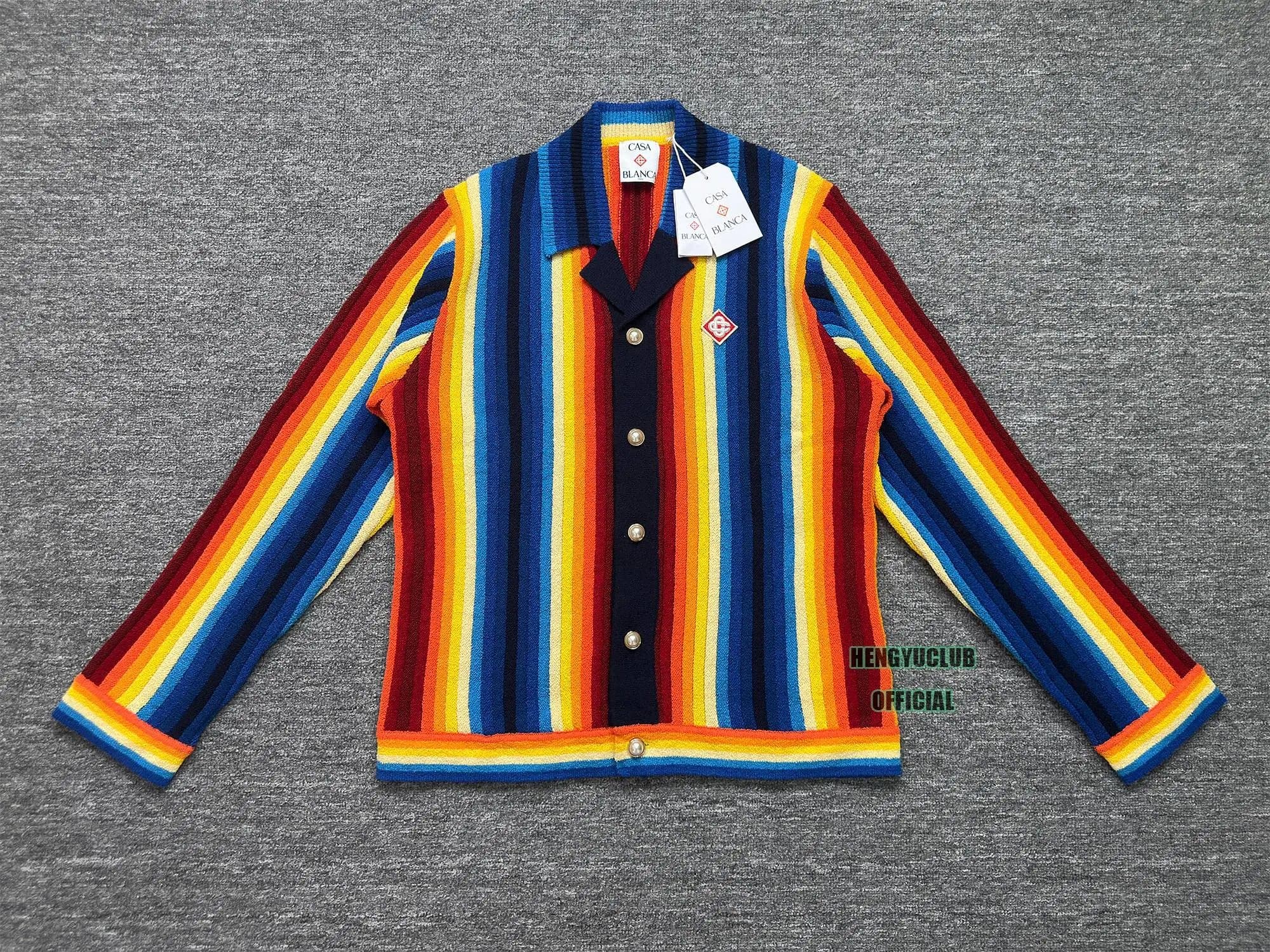 Chrome Hearts Striped Knit Cardigan Rainbow Stripe