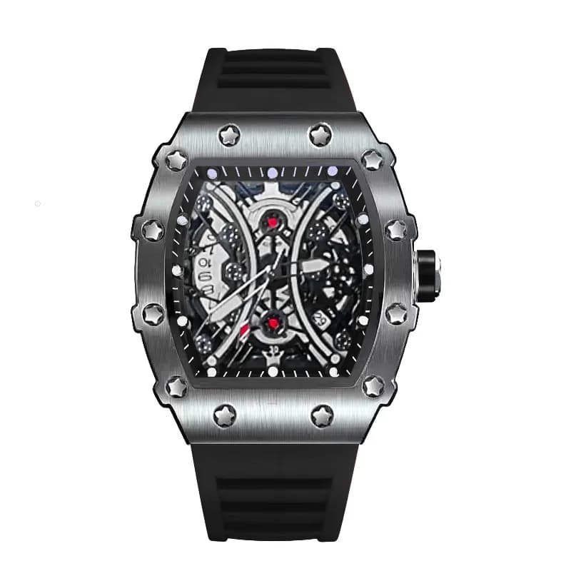 Richard Mille RM 011 Sapphire Dial with Blue Rubber Strap — Silver