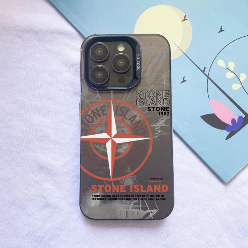 Stone Island Phone Case Compass Logo Print