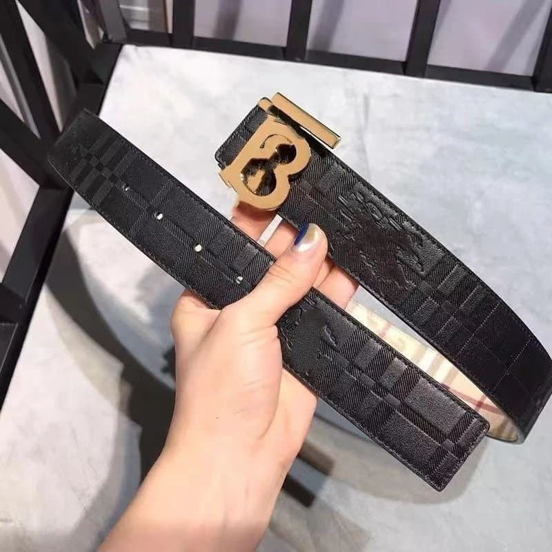 Balenciaga Logo Belt Embossed Monogram — 左黑压花金扣