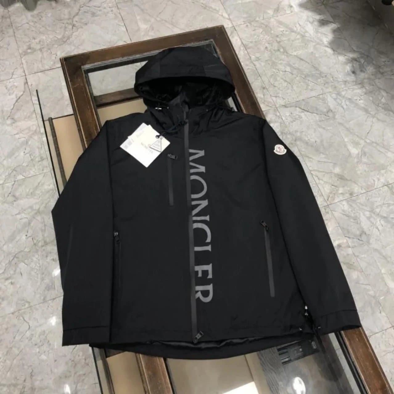 Moncler Logo Hooded Jacket Vertical Logo