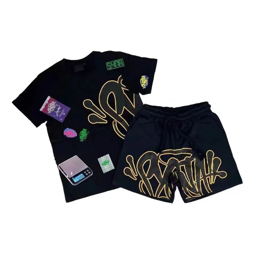 Corteiz T-Shirt & Shorts Set Graffiti Logo