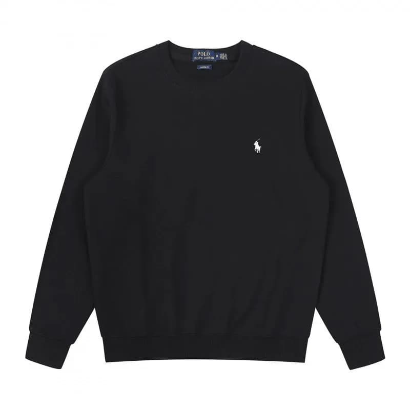 Polo Ralph Lauren Full-Zip Hoodie Heather Grey — 圆领黑色白标