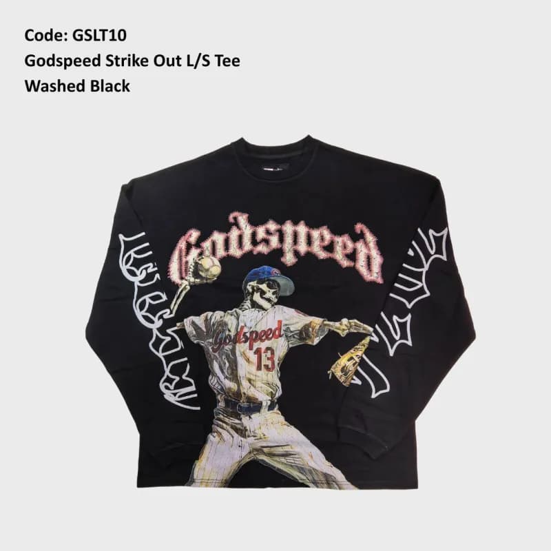 Godspeed Strike Out L/S Tee Washed Black