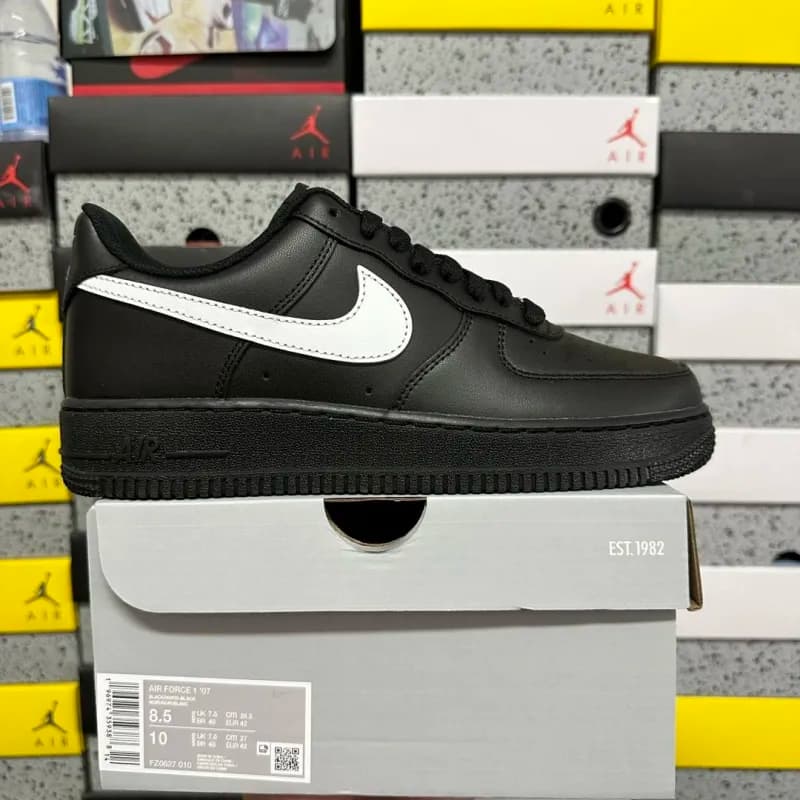 Nike Air Force 1 Low Triple Black with White Swoosh