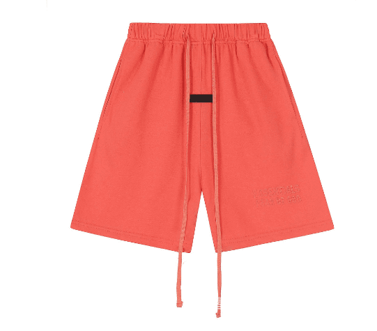 Fear of God Essentials Logo Shorts Essentials — 珊瑚红