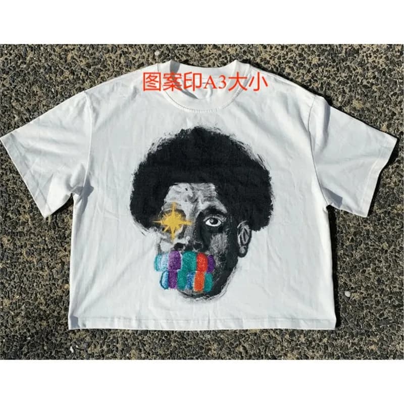 Travis Scott Graphic Tee Afro Face Print