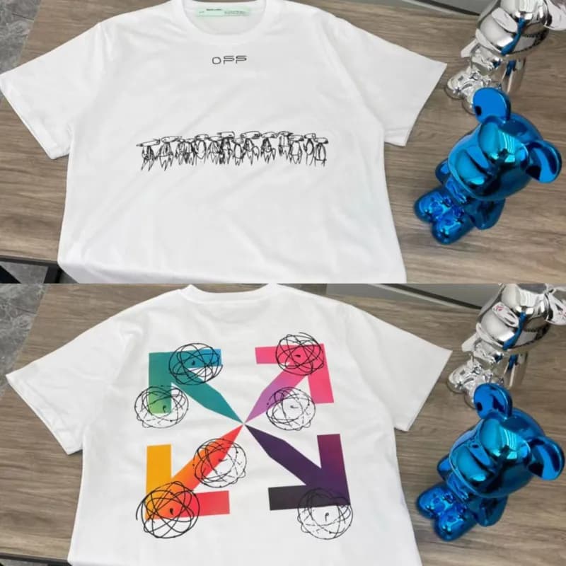 Off-White Graphic T-Shirt Diagonal Arrow Print — F10白色