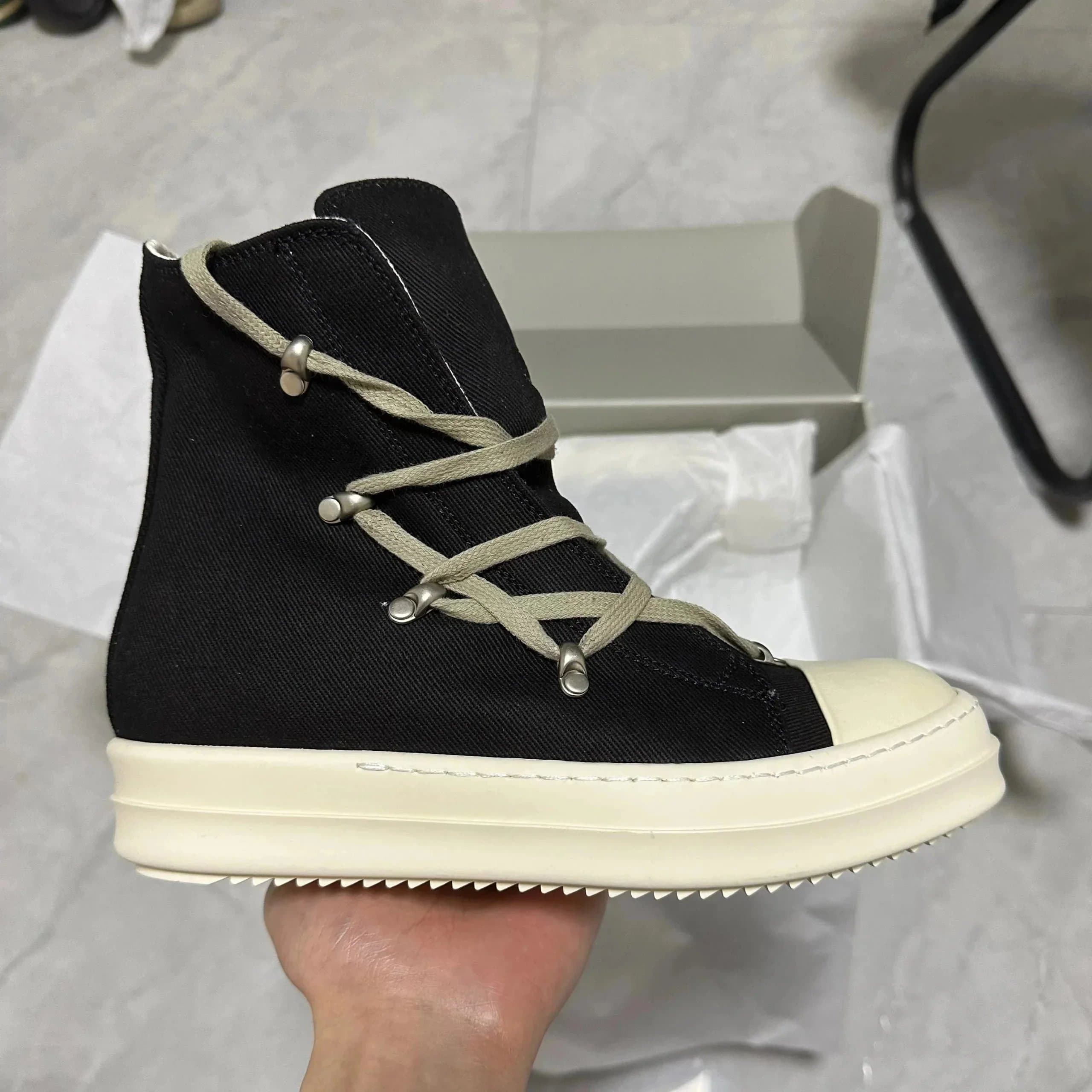 Rick Owens Drkshdw Platform Boot All Black — GZ版本 RO · 帆布五芒星黑