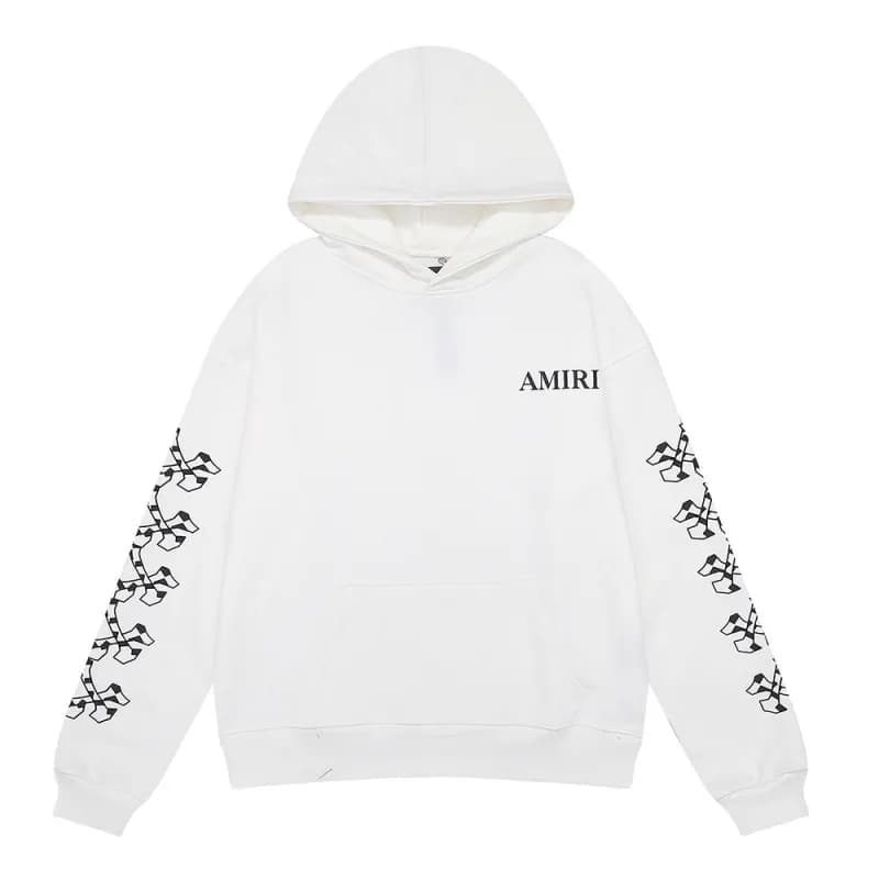 Amiri Hooded Sweatshirt Script Logo — 9219 white