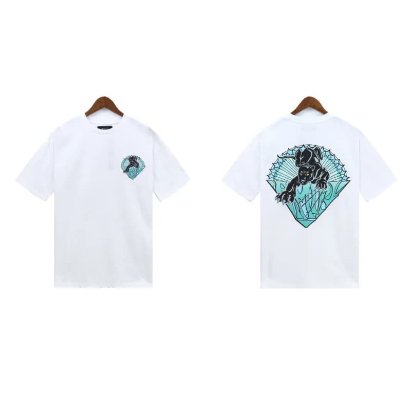 Amiri Logo T-Shirt Blue Script — 2216 white