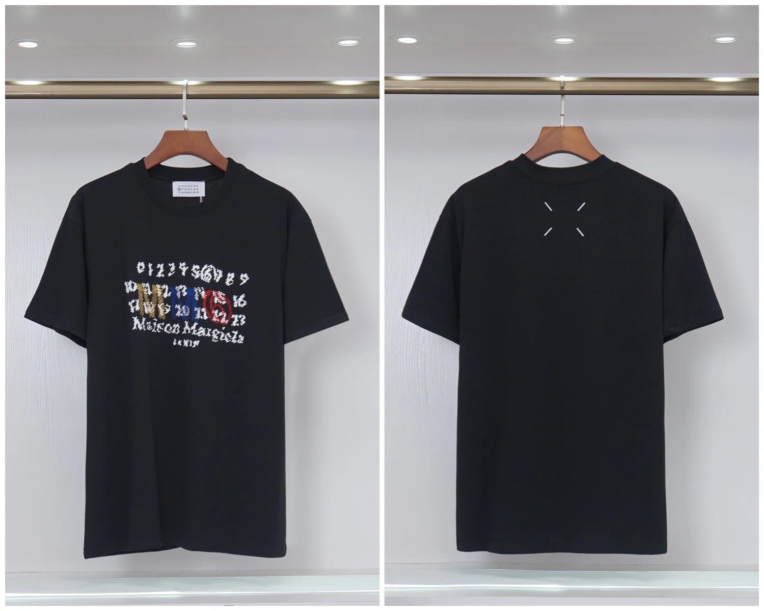 Maison Margiela Numbered Tee Numeric Collar Print — 2077黑色