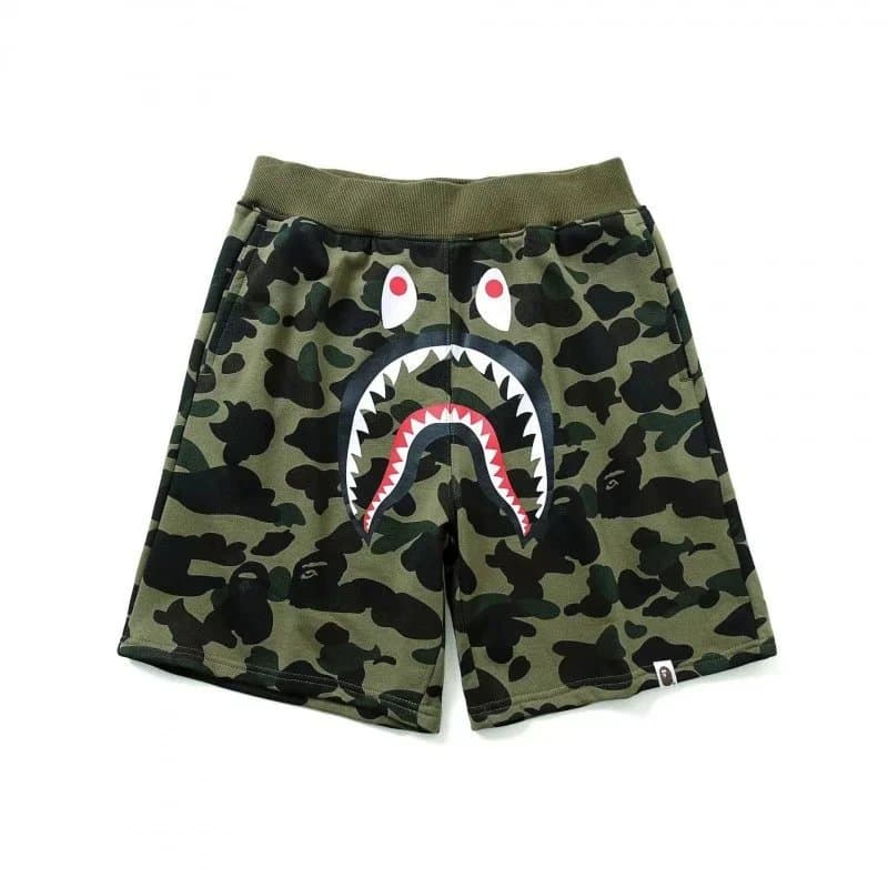 BAPE Shark Shorts Camo Split — BAPE短裤 24