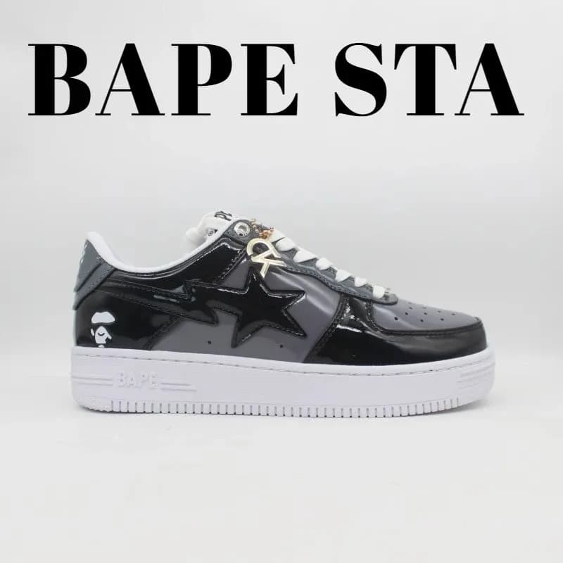 BAPE STA Marvel Collaboration — 1H20-191-046漆皮黑灰白