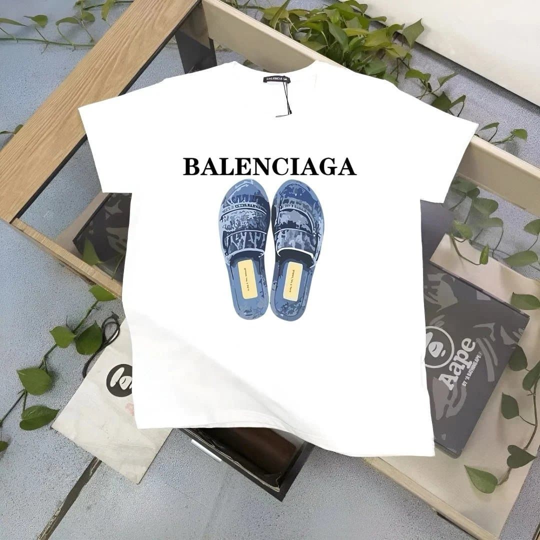 BAPE × Balenciaga Graphic Tee Multi-Logo Print — 35