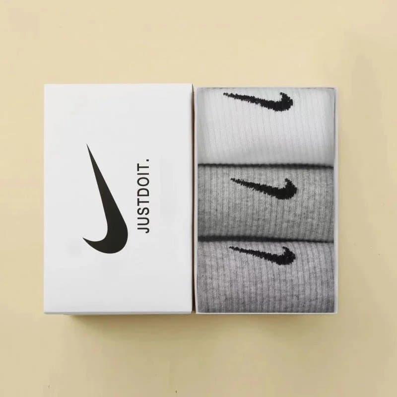 Nike Socks Swoosh Logo Pack — 3双装【灰+灰+白】混