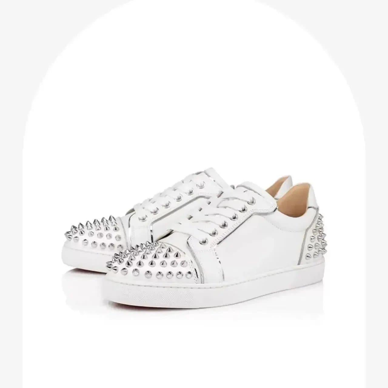 Christian Louboutin High-Top Sneaker Python-Embossed — 白色前后钉