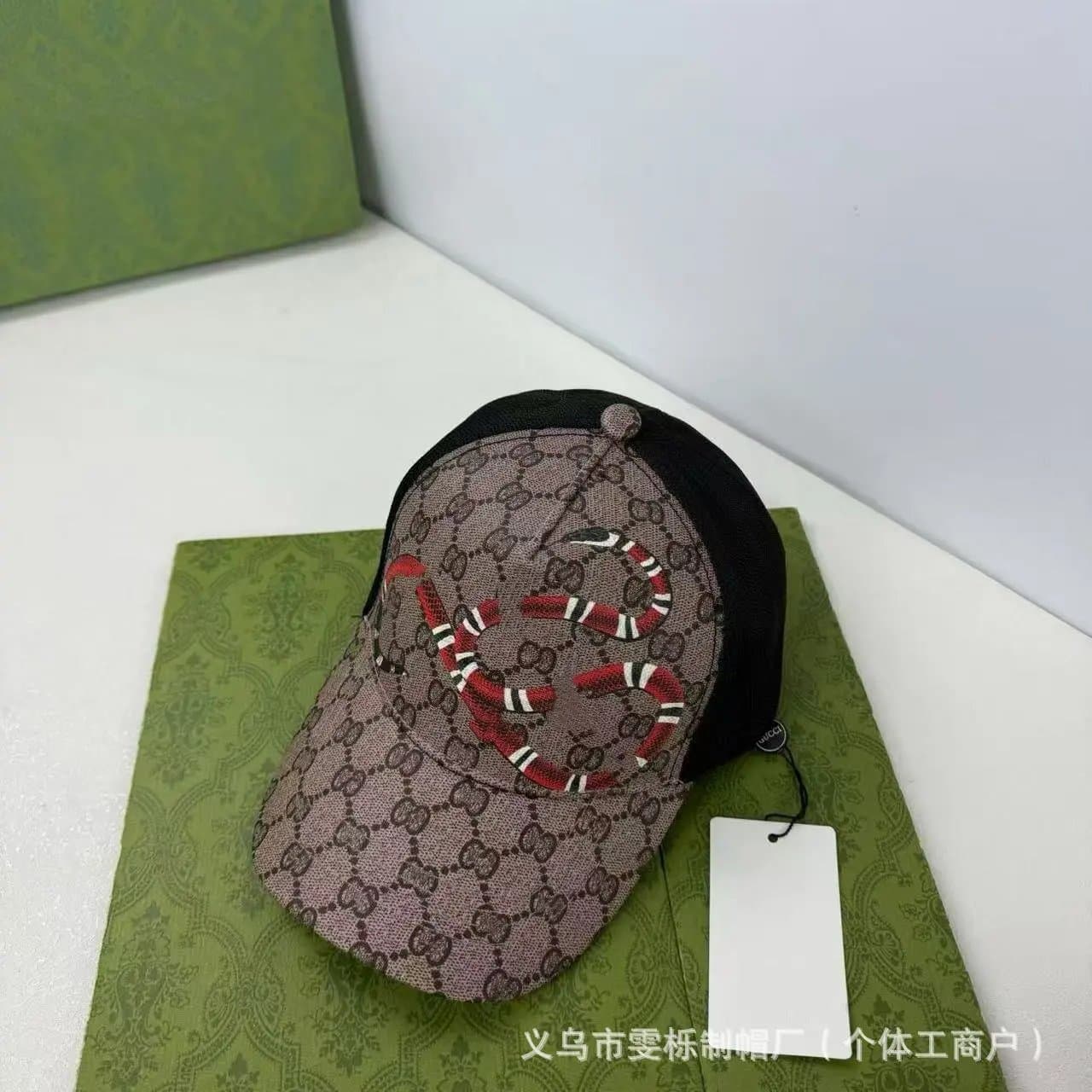 Gucci Baseball Cap GG Monogram with Kingsnake Embroidery