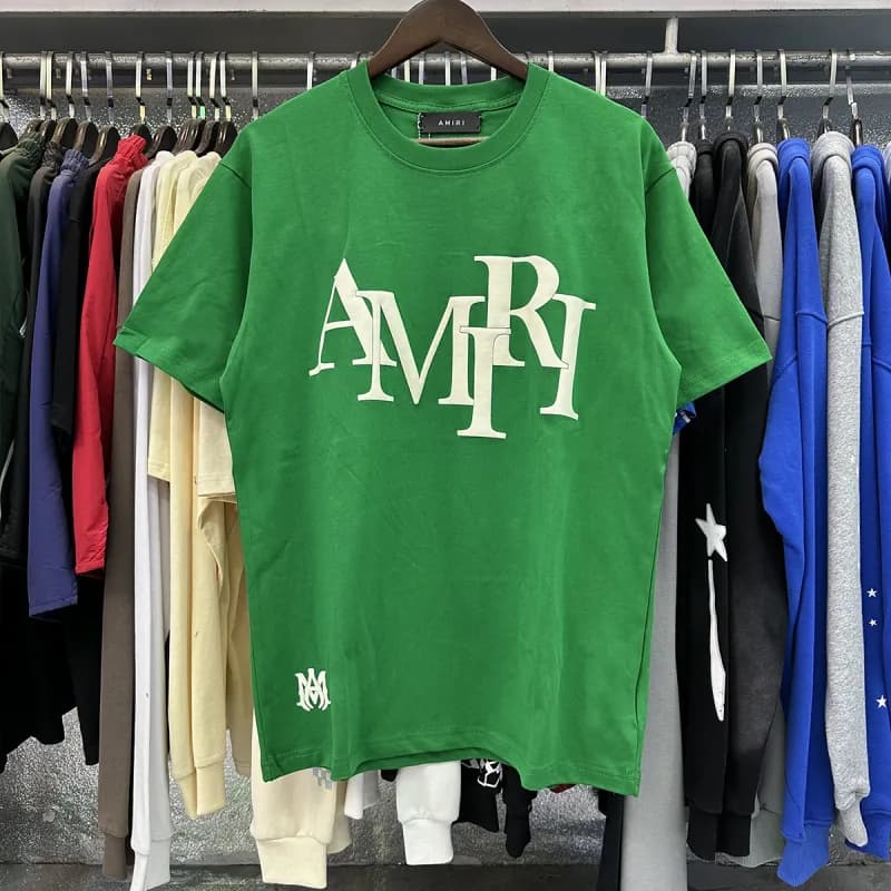 Amiri Graphic Tee Signature Script — 933 dark green
