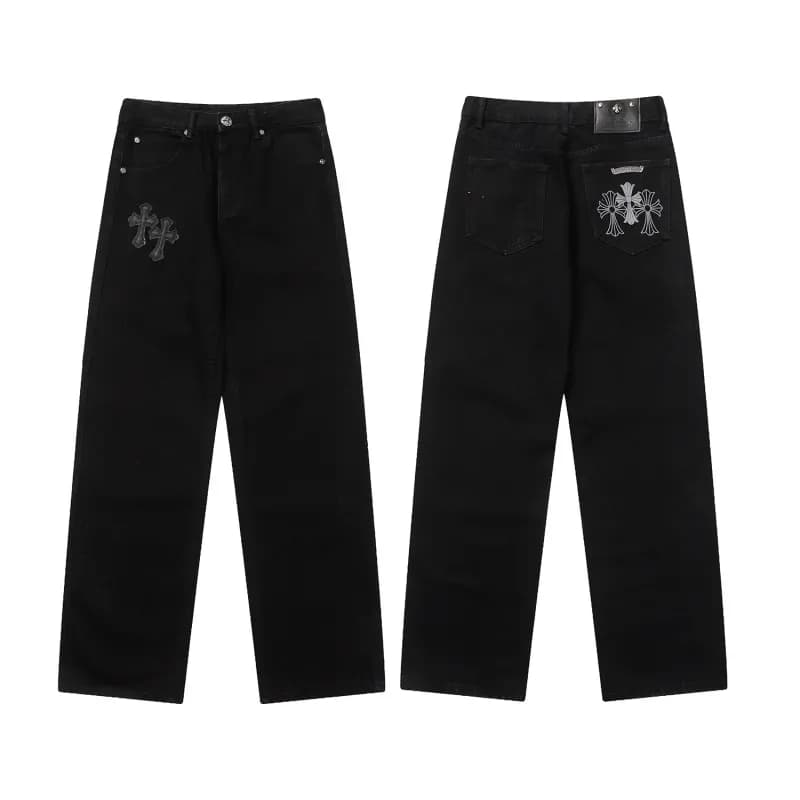 Chrome Hearts Cross Patch Jeans Multi Cross Embroidery — 9929