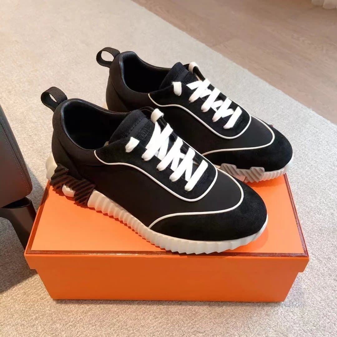 Hermès Run Away Black Suede and Leather
