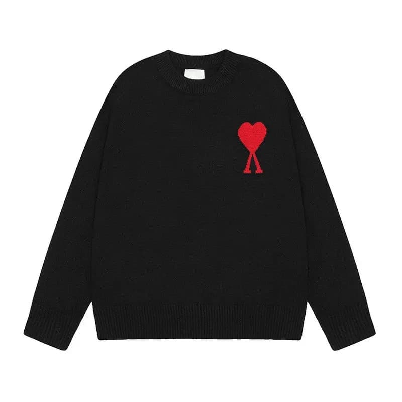 Amiri Knit Sweater Red Heart Logo
