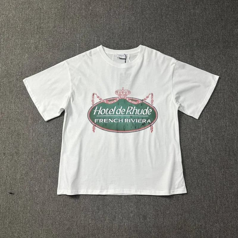 Rhude Script Logo Tee Black/White — 明黄色 如图所示74 白色