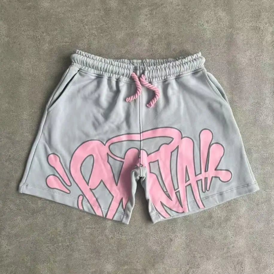 Sp5der Graffiti Shorts Pink Logo