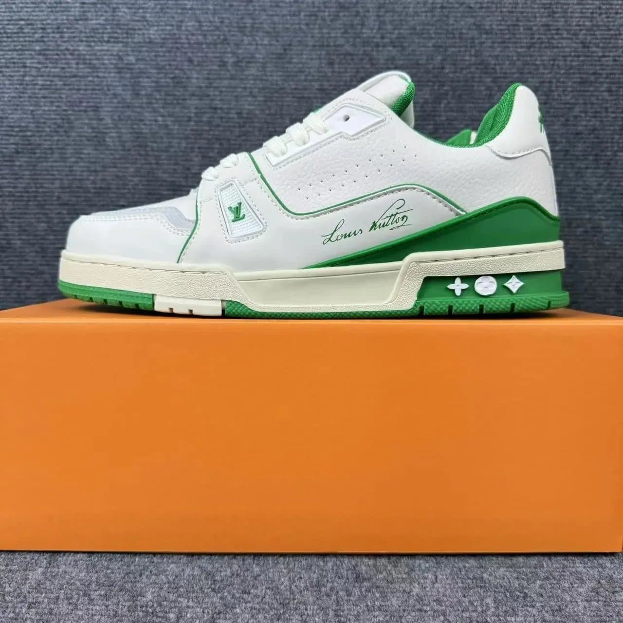 Louis Vuitton LV Trainer White Green