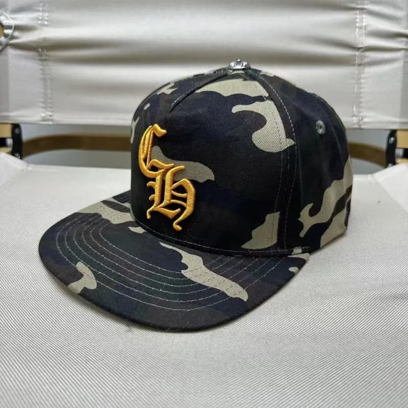 Chrome Hearts Snapback Cap Camouflage with Gold Logo
