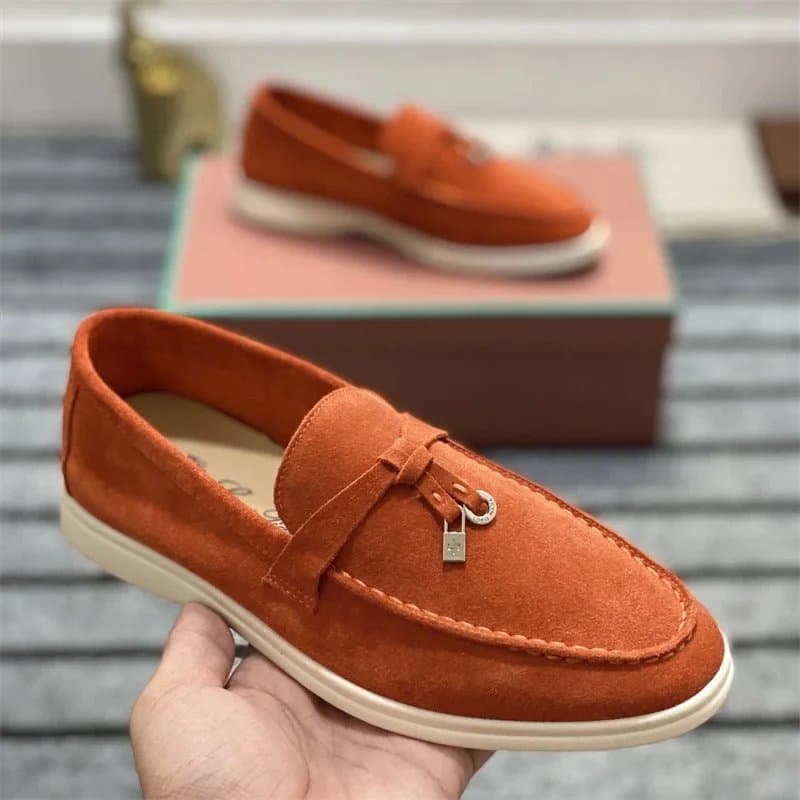 Hermès Loafer Suede with Padlock Detail