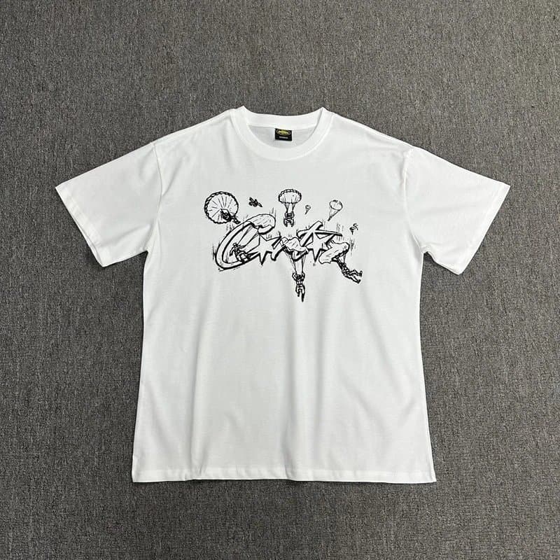 Graphic Tee Corteiz Script Logo — 3155 白色