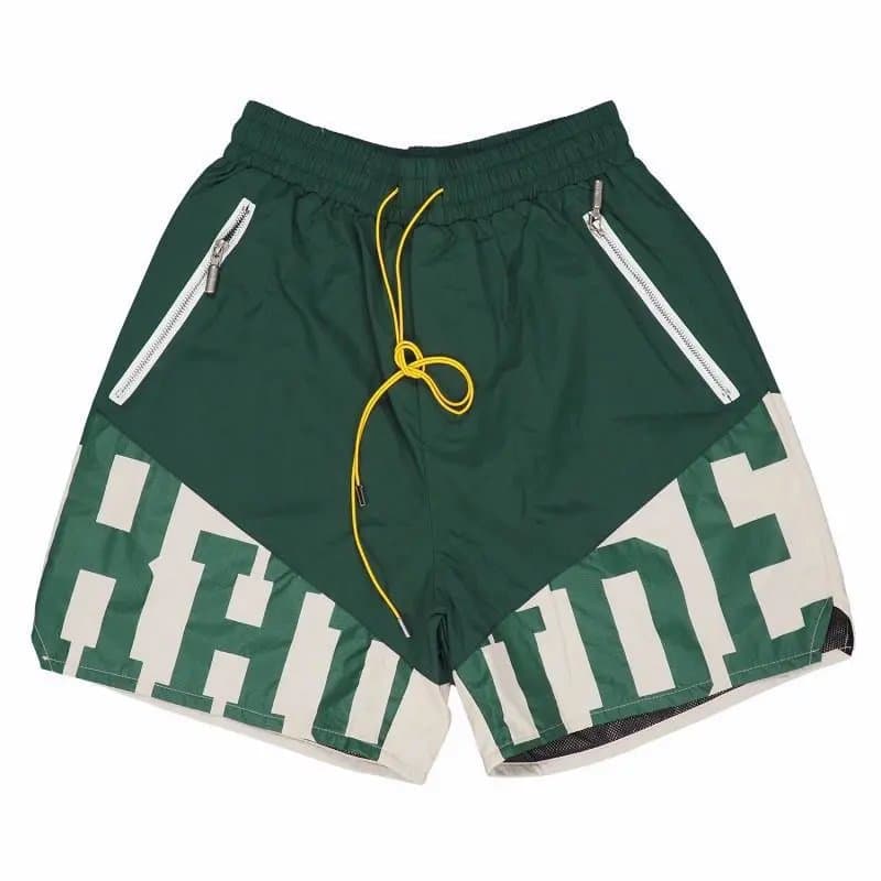 Rhude Logo Shorts Maroon with White Logo — 8532 绿