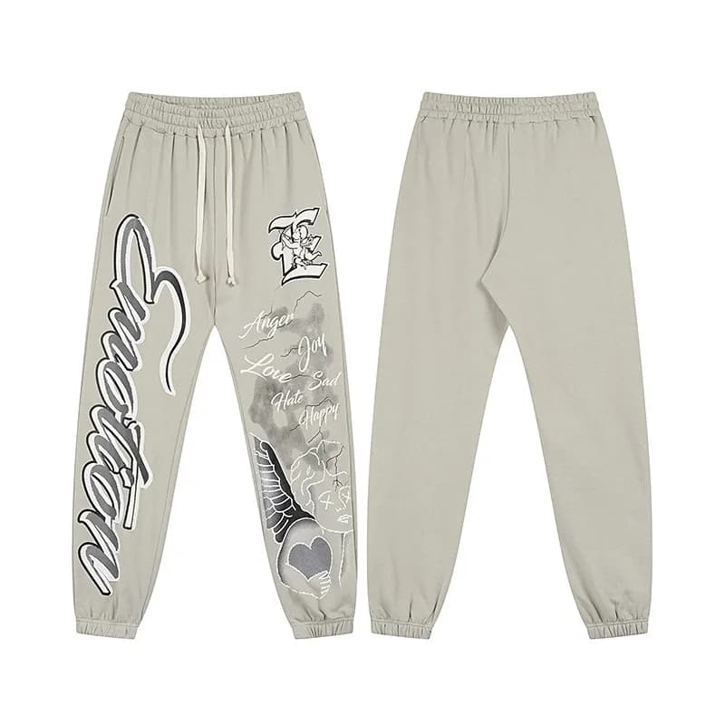 Fear of God Essentials Graphic Joggers Emotion Script Print — 0057灰裤子