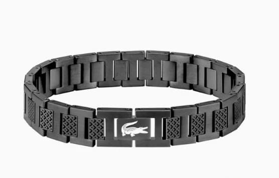 Lacoste Bracelet Matte Black with Crocodile Logo