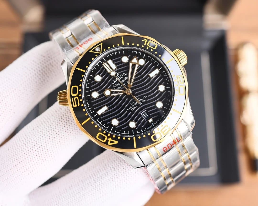 Omega Seamaster Diver 300M Two-Tone Black Wave Dial