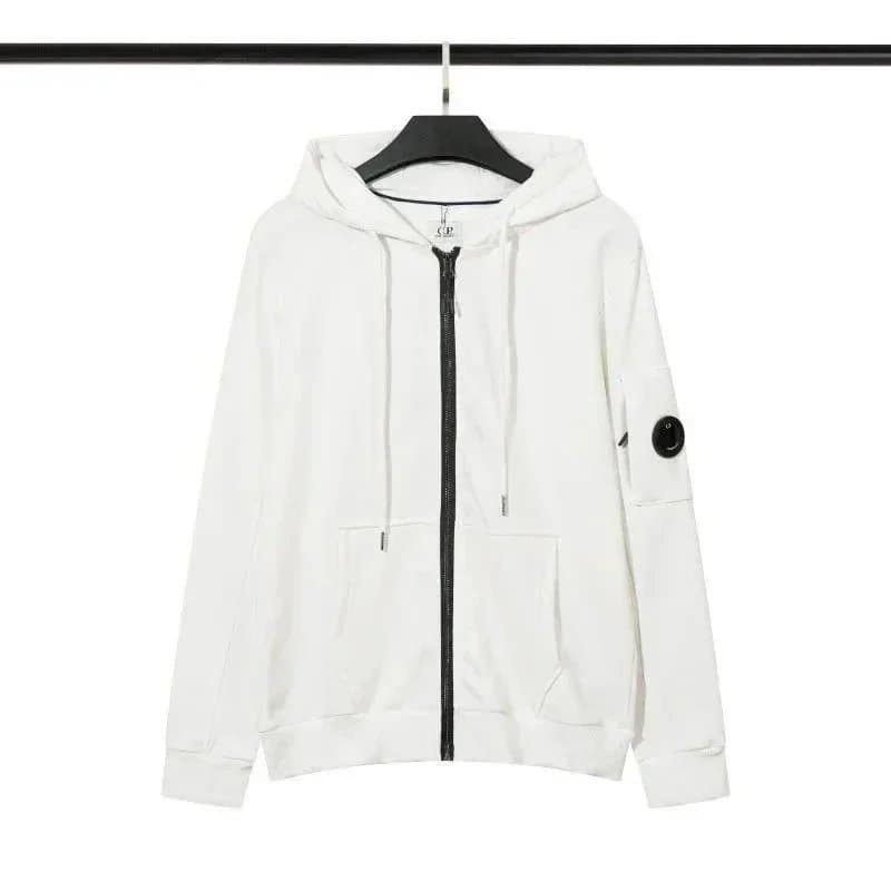 C.P. Company Zip-Up Hoodie Goggle Patch — 280# 白色