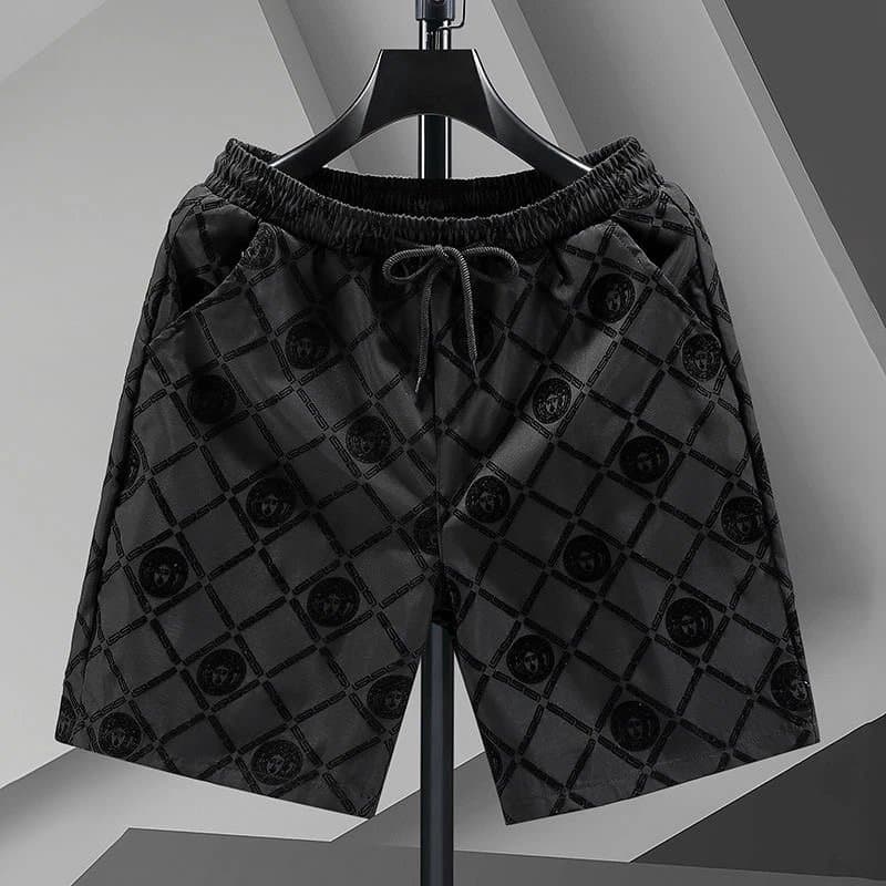 Balenciaga Printed Shorts Zigzag Pattern with Bear Patch — 7