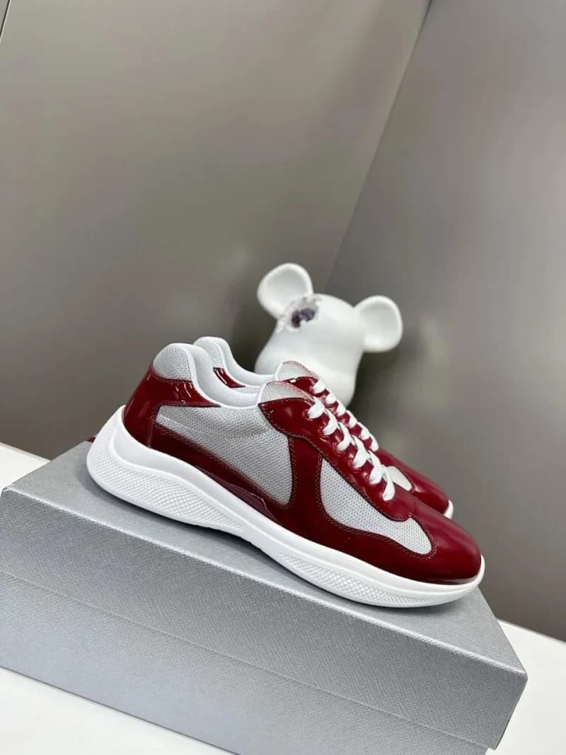 Prada Linea Rossa Sneaker Glossy Red and Mesh