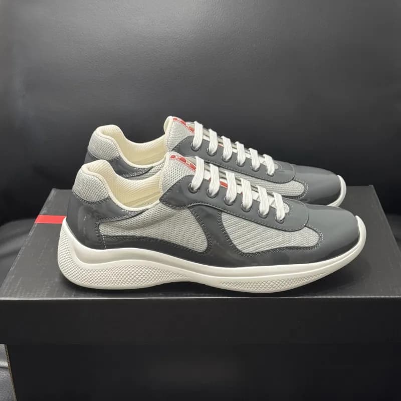 Prada Linea Rossa Sneaker Grey Mesh and Patent Leather