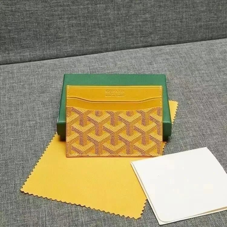 Goyard Card Holder Chevron Pattern — 03黄色