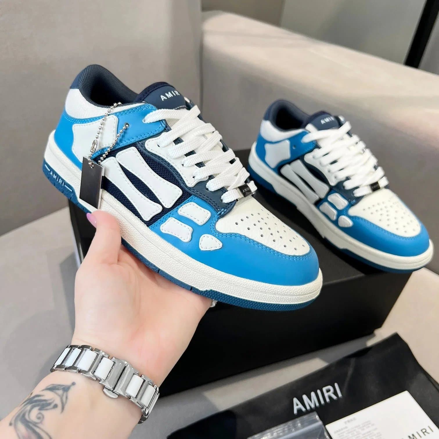 Amiri Low Top Sneaker Bone Logo